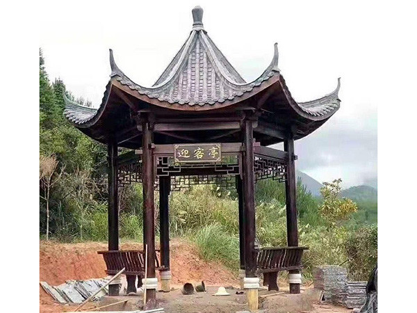 六角古建涼亭